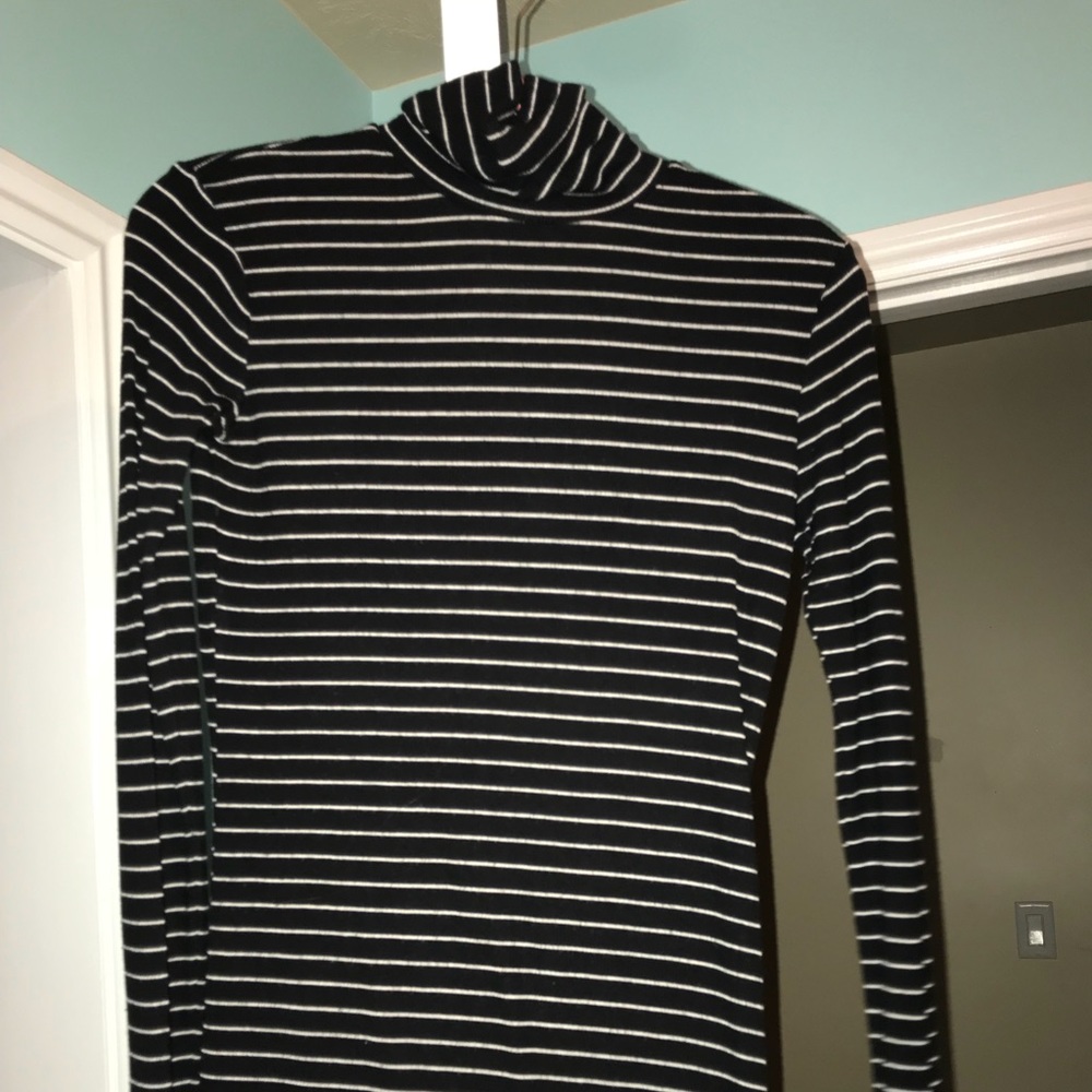 Stripped turtle neck